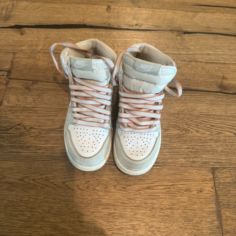 Nike White and Gray Retro High-Top Sneakers
